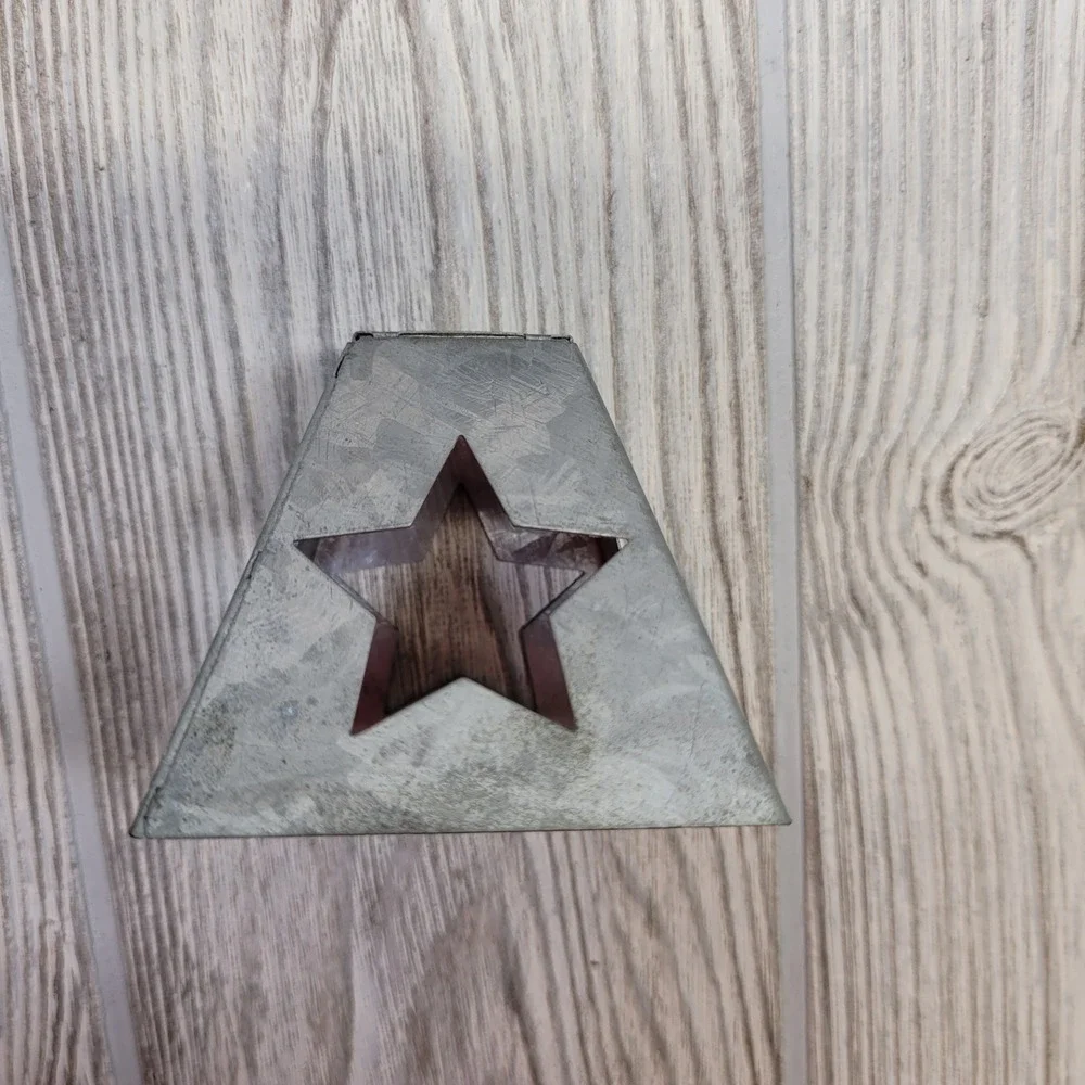 Set of 12 Galvanized Metal Star Cutout Lanterns Rustic Farmhouse Decor 2.5 Inch‎